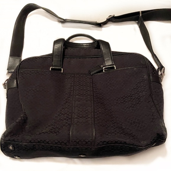 Coach laptop travel briefcase BLK Sig. Jacquard C